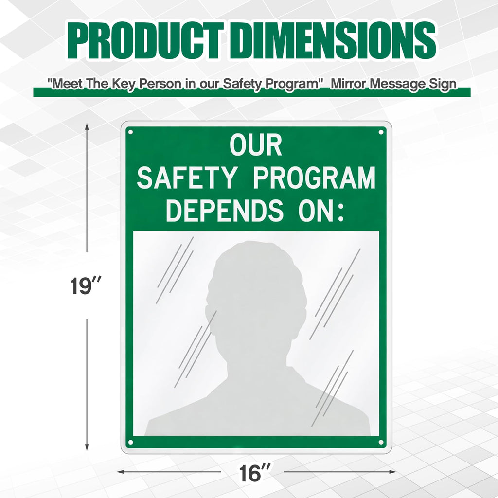 Safety Mirror Sign for Workplace - "Our Safety Program Depends on You" Our Safety Program Depends on