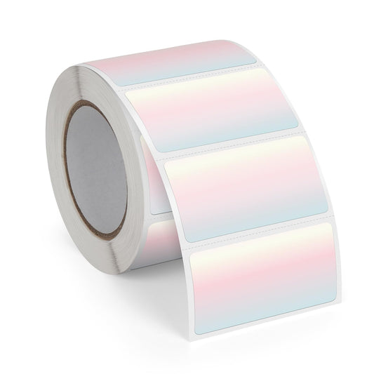 Gradient Thermal Labels Vinyl 1 × 2 Inch Self Adhesive Address Sticker Waterproof Rainbow Color Decal Removable Name Tag for Business Logo DIY Design QR Code 500 PCS Red 1 X 2 Inch