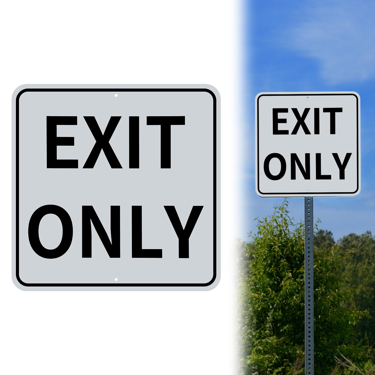 Colingmill Exit Only Metal Sign 18 x 18 Inch Heavy Duty Aluminum Traffic