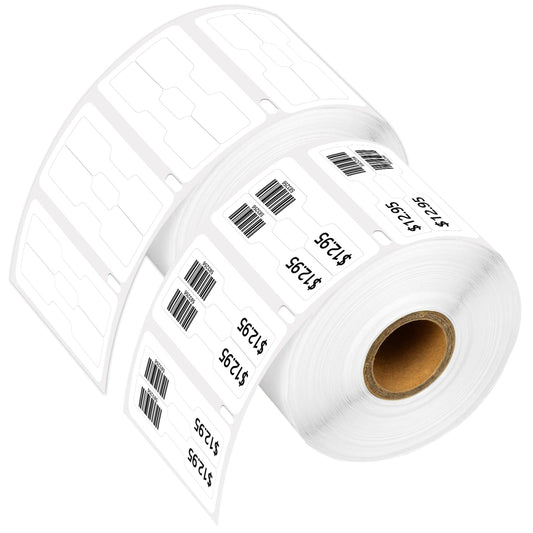 [2 Roll, 1500 Labels/Roll] Compatible for Dymo 30299 3/8" x 3/4" White Self-Adhesive Barbell Style Jewelry/Price Tag Labels for LabelWriter 300 310 450 Duo 4XL Printer [NOT FIT 550 & 5XL] 2