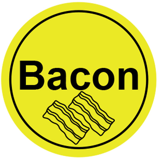 Bacon Stickers Bacon Deli Labels 1 Inch Food Rotation Retail Package Stickers Roll 500 Pcs Adhesive Labels 1In
