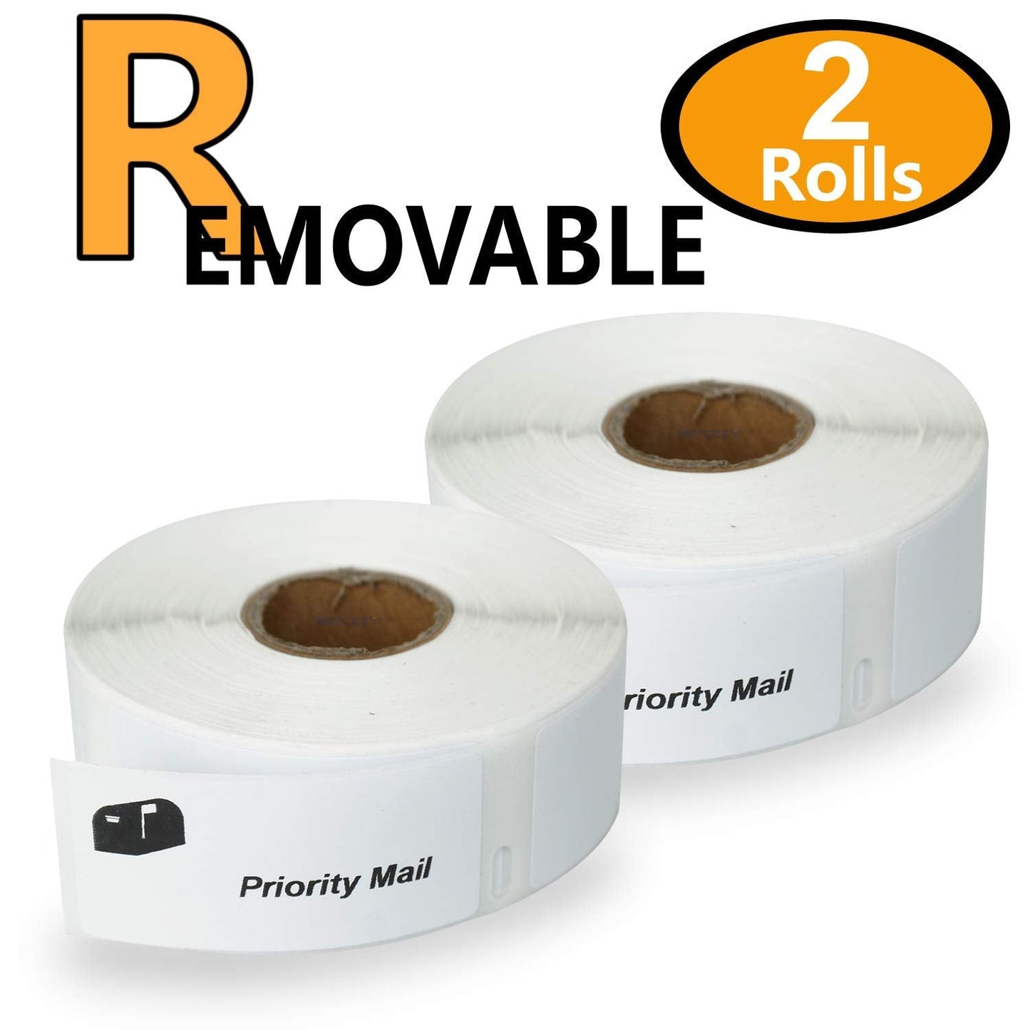 BETCKEY - Compatible DYMO 30336 (1" x 2-1/8" Removable) Multipurpose & Barcode Labels - Compatible with Rollo, DYMO Labelwriter 450, 4XL & Zebra Desktop Printers[2 Rolls/1000 Labels]