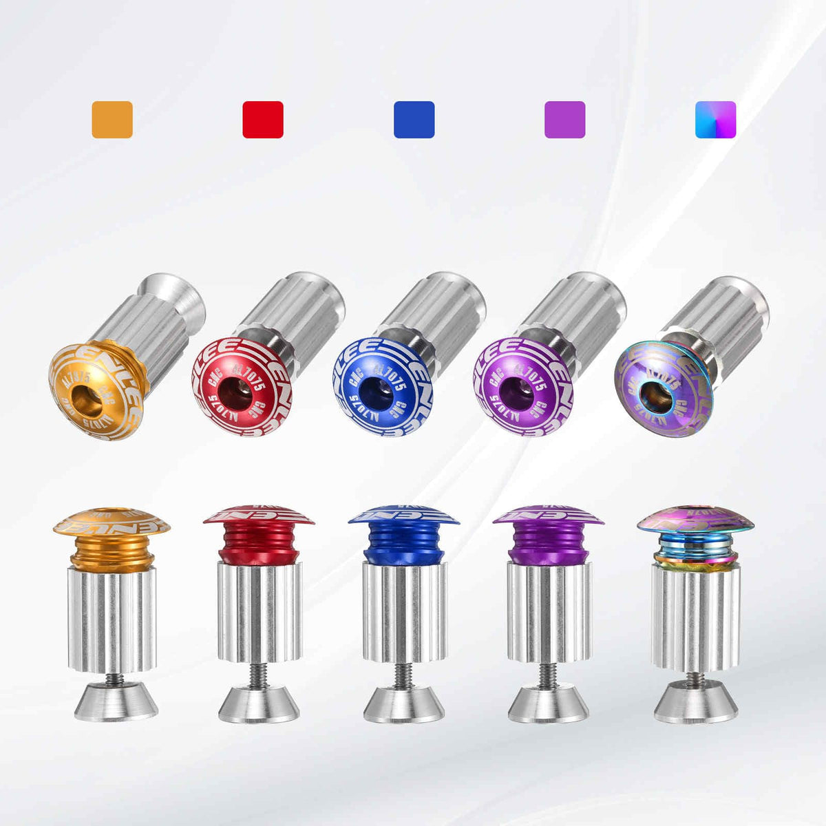 HARFINGTON Bike Handlebar End Plugs Aluminum Bar End Caps 18-20mm Adjustment Expanding Locking with Screw for MTB Road BMX Fixed Gear Bike, Gold 1