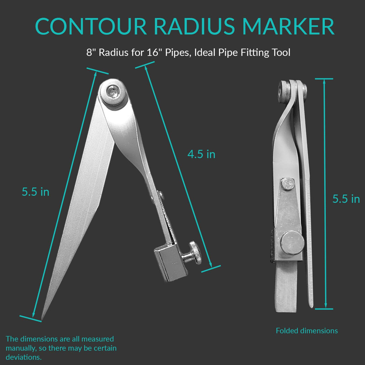 Up to 8" Contour Radius Marker, Curve O Mark with 5 Soapstone ＆ Holder Up to 8"
