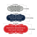 Signs ByLITA Designer Private Residence Do Not Enter - Home Security Sign (Brushed Silver) - Large 2 Pack Brushed Silver Large (3.5" x 9")