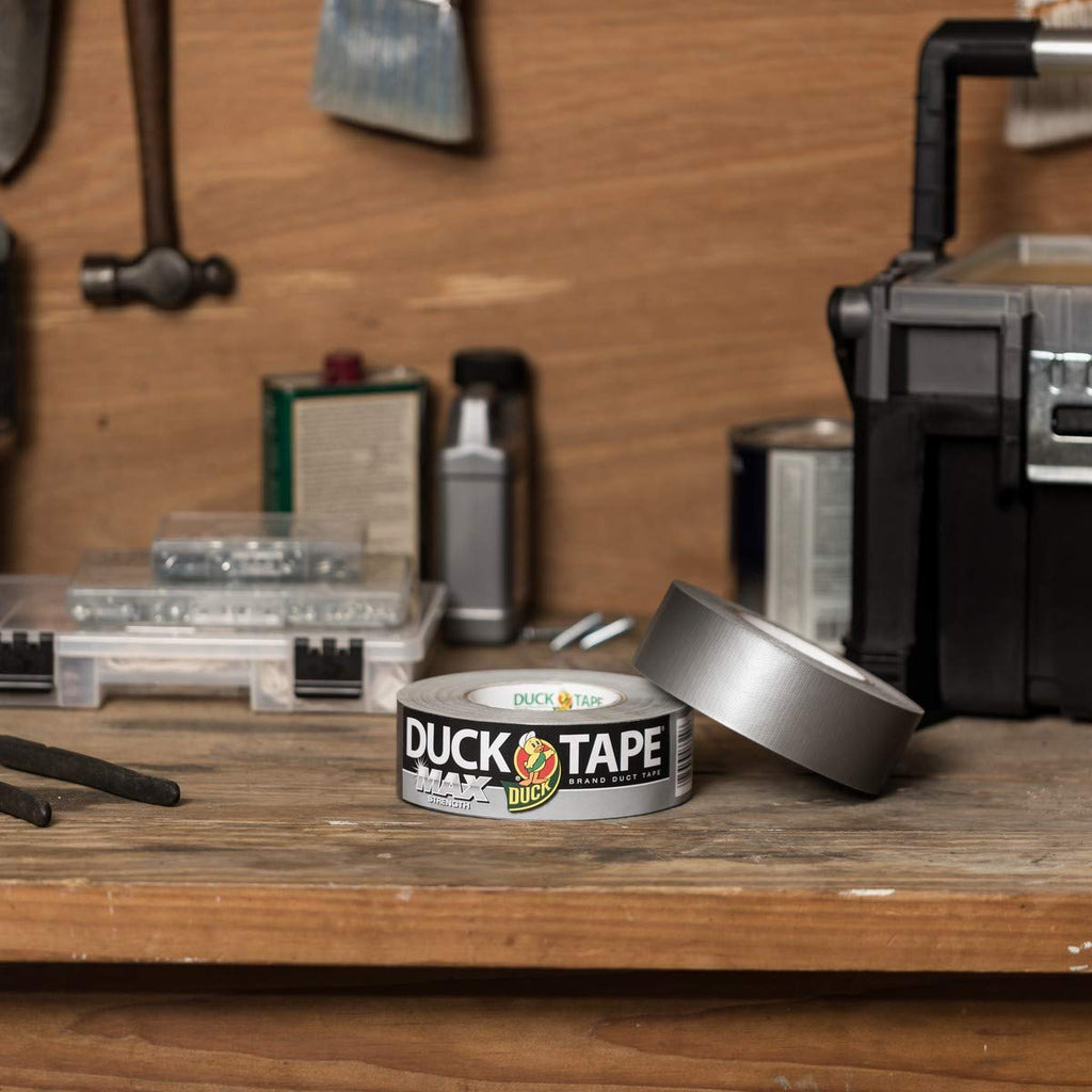 Duck Brand Max Strength Silver Duct Tape, 1.88 in x 45 Yds, Single Roll 1.88" x 45 Yds (1-Roll Pack)