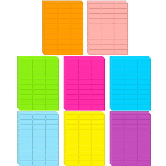 Zhanmai 1200 Pieces Assorted Fluorescent Address Labels Neon Fluorescent Colored Labels Printable Address Stickers for Return Mailing Shipping Coding Message(1 x 2.63 Inch)