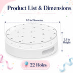 2 Pack Cake Pop Stand, Clear Acrylic 22 Hole Candy Display Stand, Double-Layer Round Lollipop Holder with Handles for Birthday Party Dessert Table, Wedding