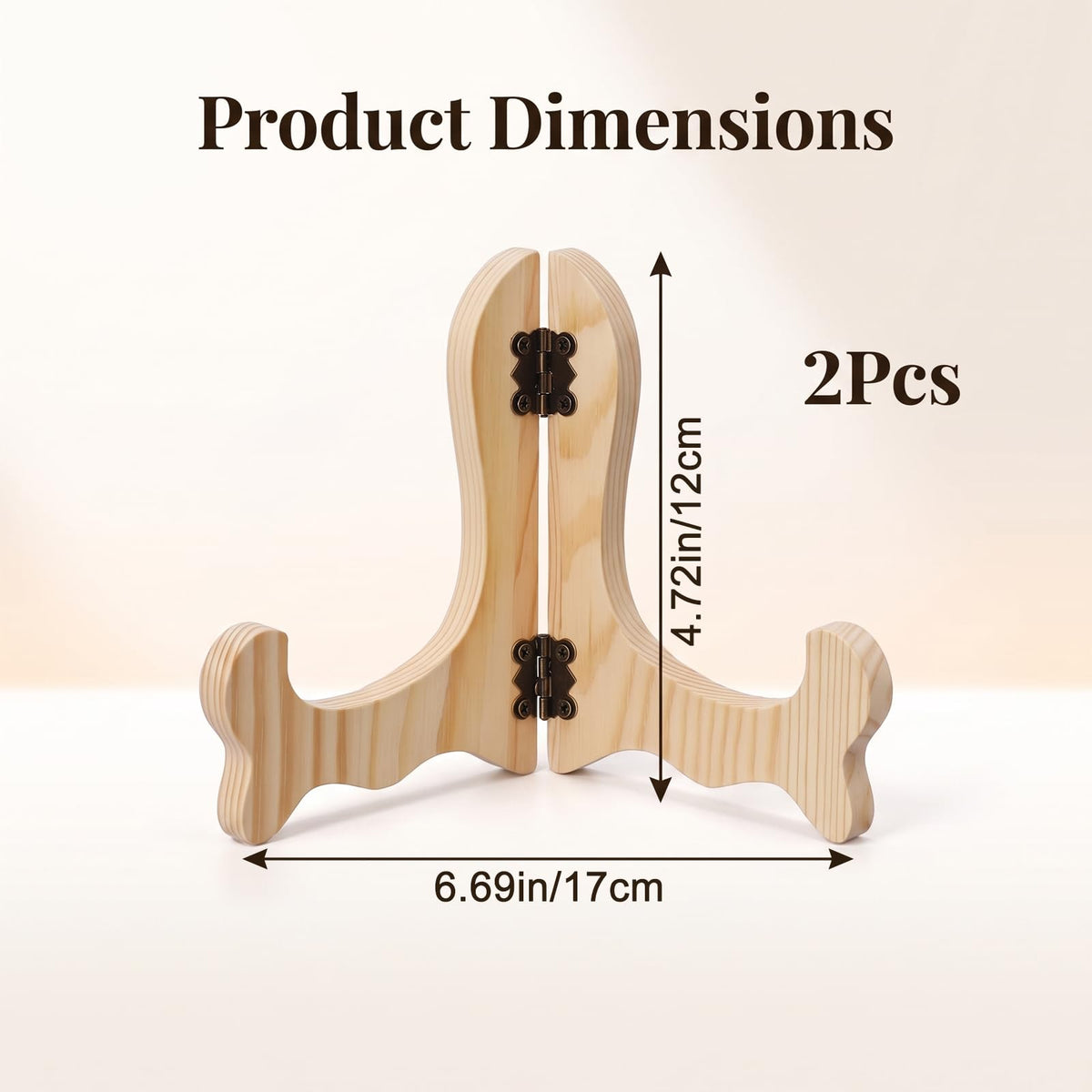 3PC 5" Small Plate Stand for Display Wooden Picture Plaque Holders