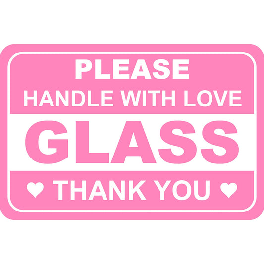 2"x3" 200 PCS Pink Glass Sticker Fragile Handle with Love Labels Stickers Shipping Mailing Cartons Envelops Adhesive Labels 50 Sheets-Poskornwel
