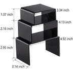 Chuangdi 2 Sets Acrylic Display Risers, Figure Stand, Black, Small Set