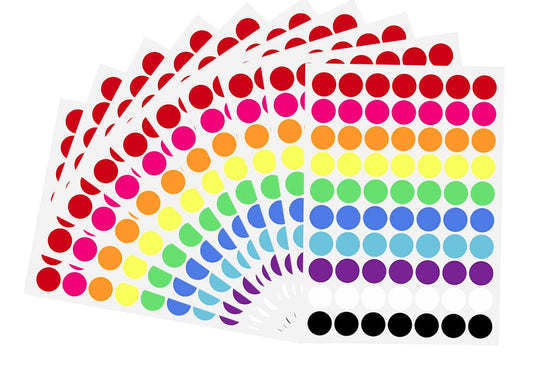700 PCS Dot Stickers 3/4 Inch Color Coding Labels Round Colored Dot Stickers, 10 Assorted Color Colorful Coding Label Circle Sticker for Toddler Office Student Classroom, 70 Labels/Sheet
