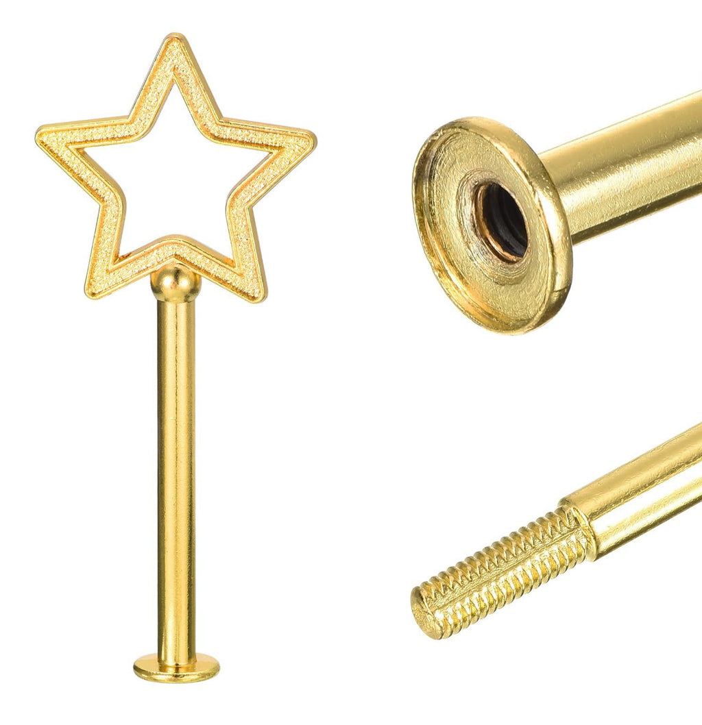3 Tier Cake Tray Stands Zinc Alloy Cake Stands Fitting Holder Rod Stand Handle Cupcake Stand Hardware Handles DIY Making (Golden Star) Golden Star