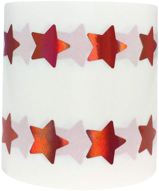 Red Metallic Star Shape Stickers Teacher Supplies 0.50 Inch 1,000 Adhesive Labels