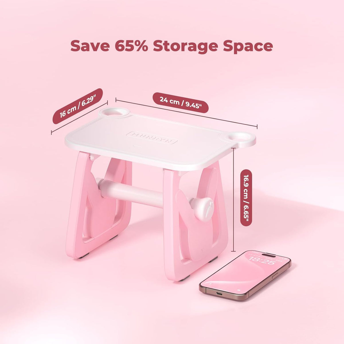 MUNBYN Thermal Label Holder for Rolls and Fanfold Labels White and Pink
