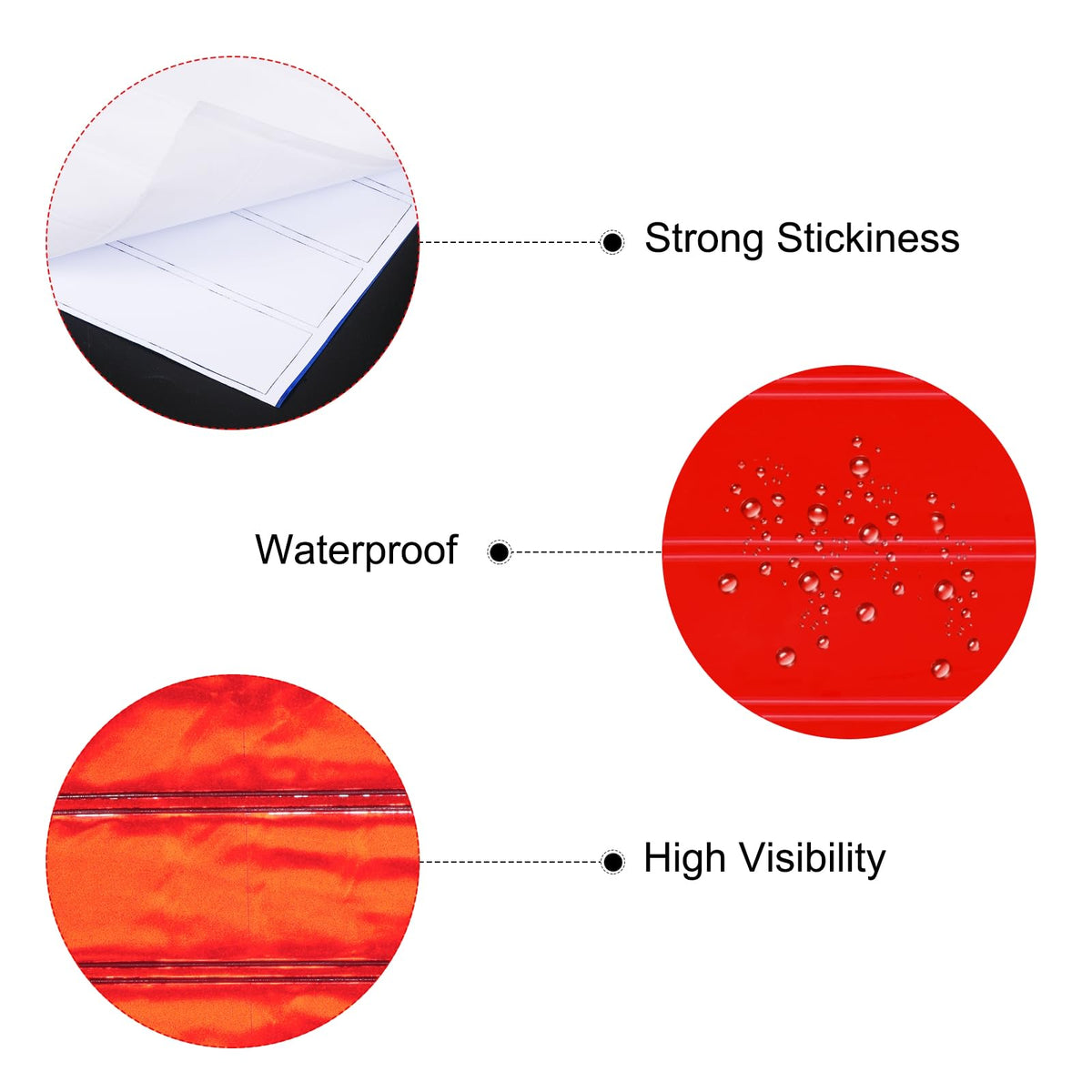 PATIKIL 4.5 x 1 Inch Safety Reflective Stickers, 25Pcs Adhesive Night Warning Sticker Waterproof Reflector Tape Strip for Helmet Hard Hat Clothing, Red Bright Red