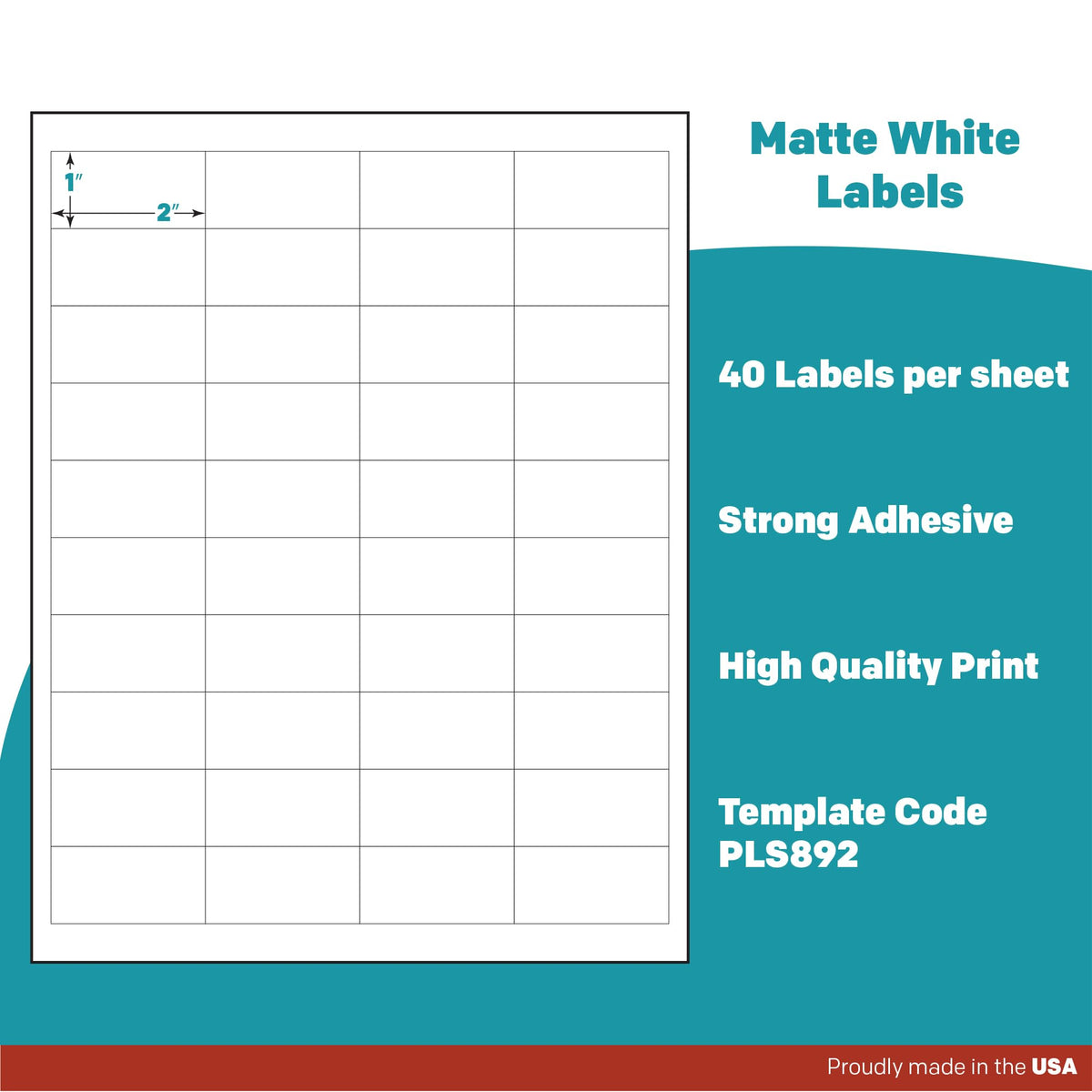 Premium Label Supply White Sticker Barcode Labels – 2" x 1" – Laser/Inkjet Compatible – (40 per Sheet), 100 Sheets – 4000 Total Adhesive Labels 4000 Labels