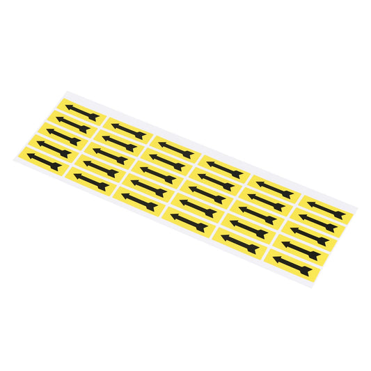 PATIKIL Small Arrow Stickers 1.4x0.4", 10 Sheet Self Adhesive Inspection Indicator Label for Industrial Work, Black Yellow