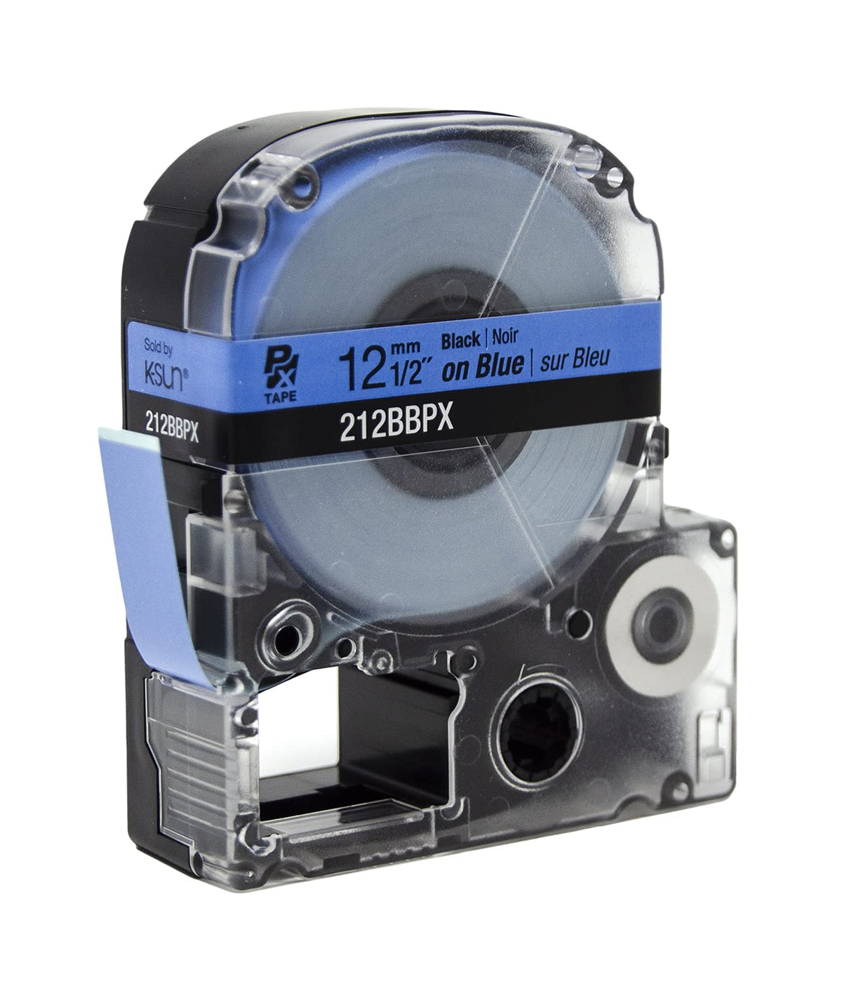 Epson LABELWORKS 212BBPX Label Tape - Black on Blue - 1/2" (12mm), 30ft 12mm