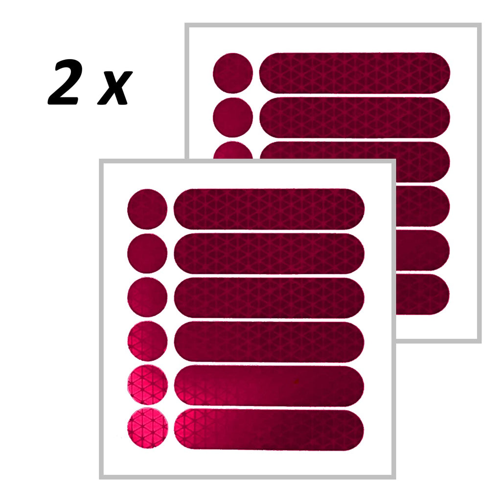 customTAYLOR33 High Intensity Grade Reflective Safety Decals/Stickers for Motorcycle, Bicycle, Snowboarding, Racing Helmets or Vehicles (Set of 2 (12 Strips & 12 Circles), Special Edition Hot Pink) Set of 2 (12 Strips & 12 Circles)