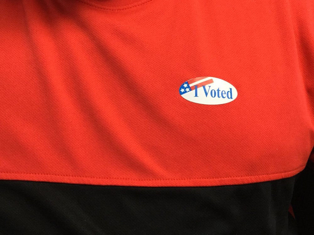 I Voted Stickers with Stars and Stripes, 500 Adhesive Labels (2" x 1")