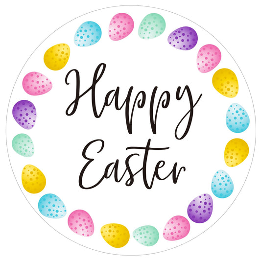 Anwyll Easter Gift Stickers - Happy Easter Day Stickers 60Pcs 2Inch Easters Eggs Sticker Bulk Self-Adhesive Round Easters Seal Label Sticker for Kid Adult Basket Envelope Card Party Decoration Supply
