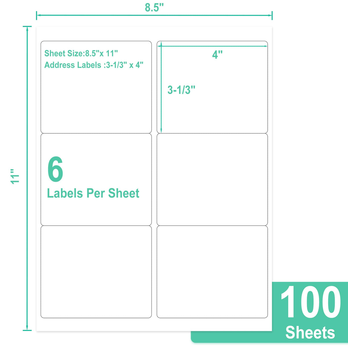 L LIKED 3-1/3"x4 Printable Matte Sticker Labels 600 Labels 100 Sheets