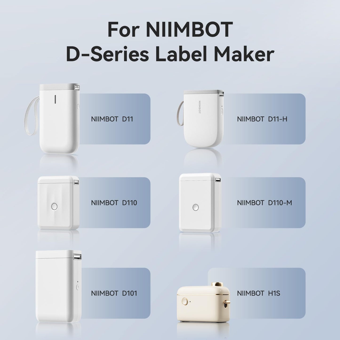 Label Maker Tape NIIMBOT D11 6 Rolls Adapted Cable Label Print Paper Standard Laminated Office Labeling Tape Replacement for D11 Handheld Label Machine Oil Proof Waterproof Tearproof (12 * 40WHITE) 12*40white