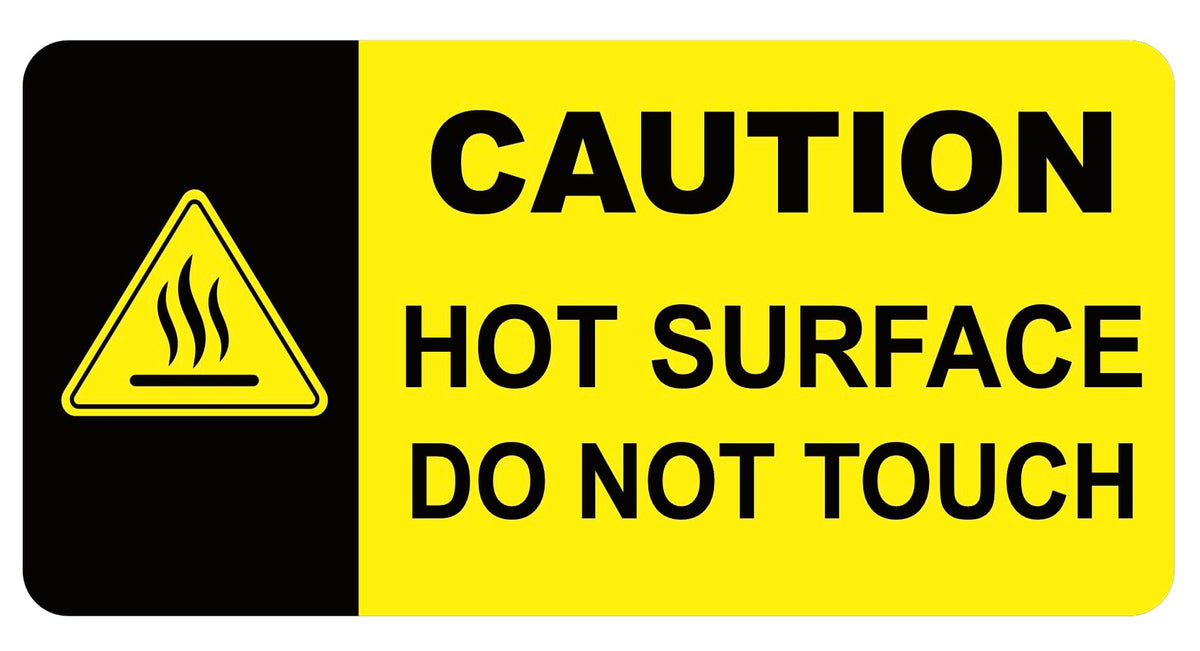1x2 inch 500 PCS Caution Hot Surface Do Not Touch Stickers