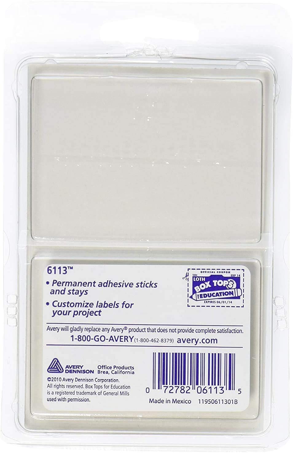 Avery All-Purpose Labels, 1 x 2.75 Inches, White, Pack of 128 (6113) (6)