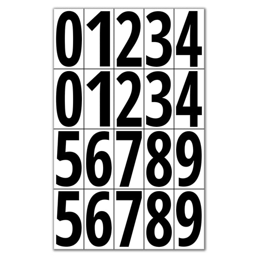 400 Pieces, 3" - Vinyl Number Stickers, Waterproof Stick on Numbers Labels - Black Numbers