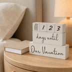 6 Pcs Our Vocation Wooden Countdown Calendar Blocks Desk Decor