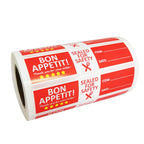 Top label Bon Appetit Food Delivery Sticker,Tamper Evident Labels,Food Safety Stickers for Freshness,4x1 Inch,500 Pcs