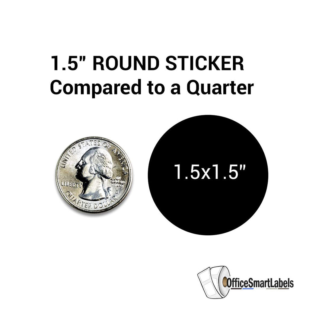 Fluorescent neon green 1.5-inch round price stickers on a roll, ideal for retail, garage sales, and flea market labeling.