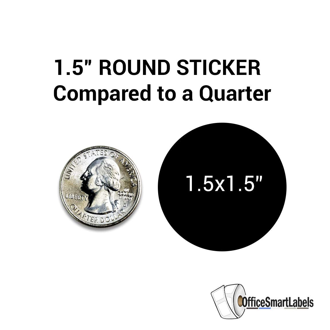 Fluorescent neon green 1.5-inch round price stickers on a roll, ideal for retail, garage sales, and flea market labeling.