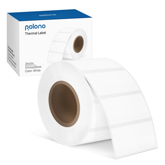 POLONO Genuine 2.25" x 1.25" Direct Thermal Label, Self-Adhesive Address Shipping Thermal Label, Barcodes, Address Postage Labels Compatible with POLONO PL80E, PL70E, PL60 Label Printer (1000 Labels) 2.25×1.25