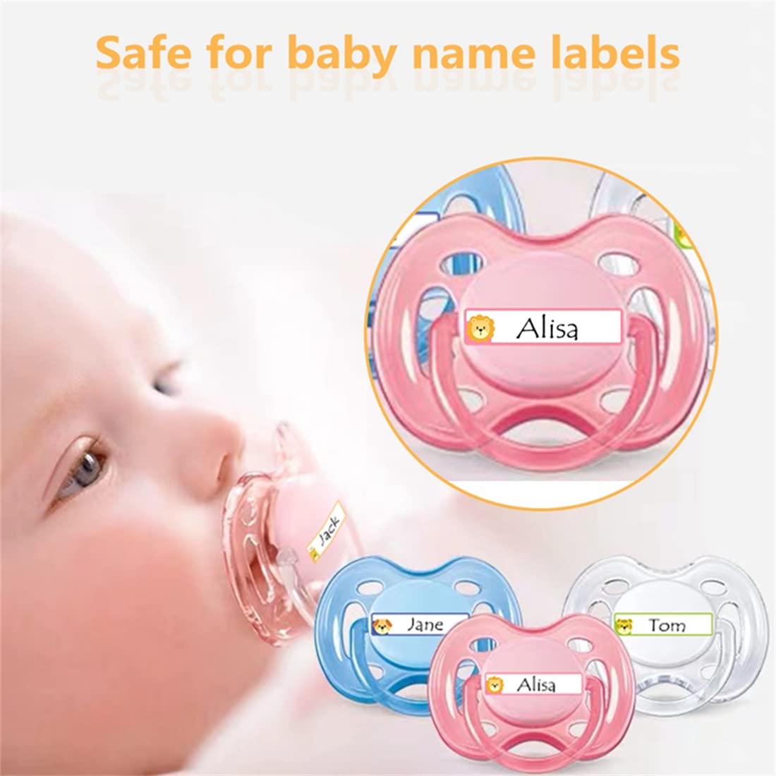 InfantLY Bright 80 Pieces Baby Bottle Labels for Daycare Multi Color Waterproof Write-On Name Labels Best for School Adhesive Sticker