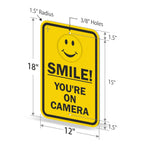 SmartSign "Smile You're On Camera" Sign | 12" x 18" Aluminum