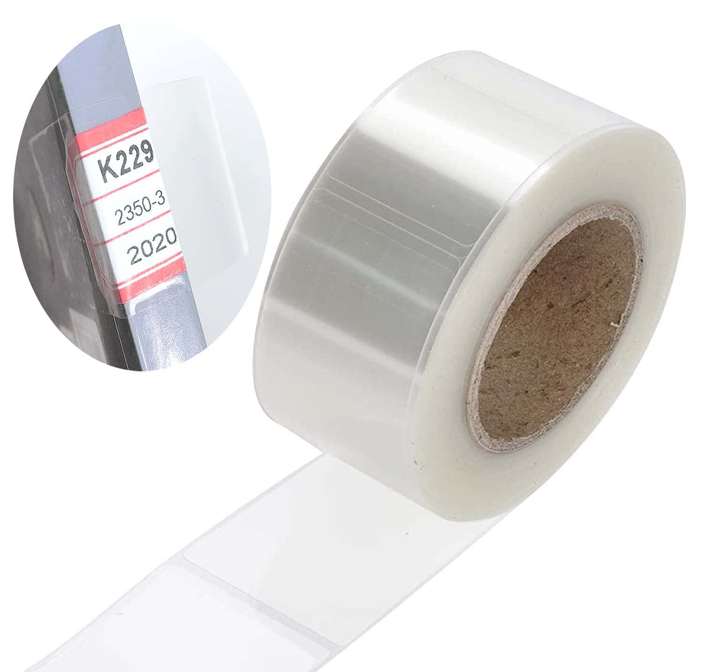 AccEncyc 250 Pcs Label Protectors Clear Label Stickers Waterproof Clear Labels for Barcodes, Books, Numbers Labels 3.15"x1.2"