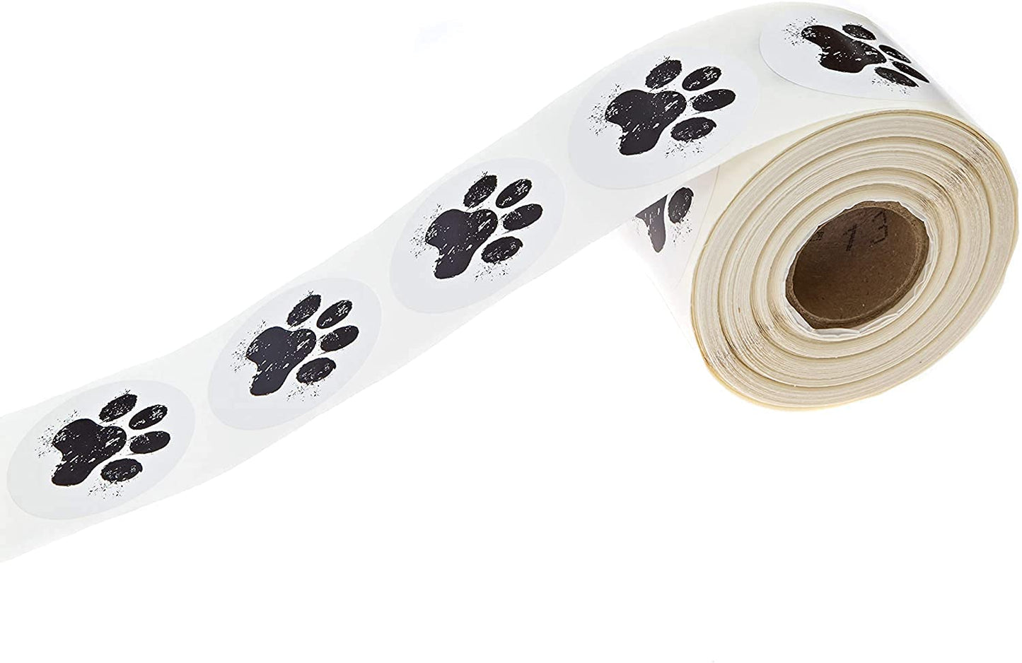 Dirty Paw Print Stickers / 500 Dog Paw Print Labels Roll / 1.5" Pet Puppy Foot Imprint Envelope Seals/Made in The USA