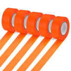MOWPOG 5 Pack Orange Flagging Marking Tape, 1" x 100′ Non-Adhesive Survey Ribbon Rolls, Fade-Resistant Tapes for Hunting Trail, Tree, Boundaries and Hazardous Areas (Orange)