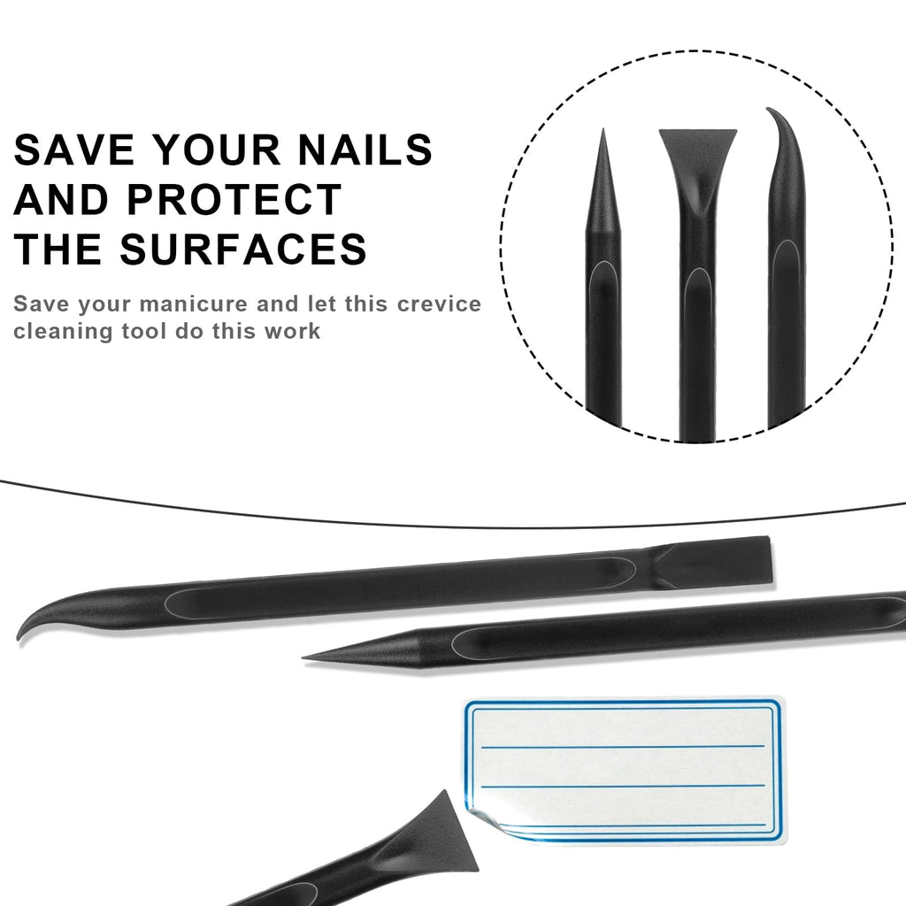 Mozeat Lens 9-piece carbon fiber paint scraper set with plastic detail brushes for cleaning narrow gaps, removing stickers and stains.