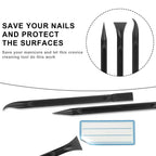 Mozeat Lens 9-piece carbon fiber paint scraper set with plastic detail brushes for cleaning narrow gaps, removing stickers and stains.