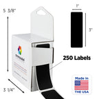 ChromaLabel 1 x 3 Inch Black Rectangle Labels, 250/Box 1" x 3"