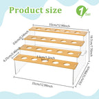 UNICRAFTALE 4-Layer 20-Hole Acrylic Ice Cream Stand Wooden Dessert Rack Waffle Cone Displaying Stand for Ice Cream Sweets and Party Food Display 12.99x9.92x7.76Inch