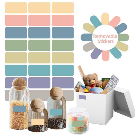 STARLIBOO Removable Labels, 1x2 Inch Color Coding, 360 Stickers, Freezer Tape, Waterproof/Easy Peel Off (8 Colors Morandi) Morandi-a 1*2 inch