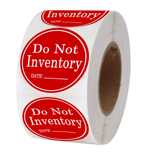 Do Not Inventory Labels, Red with White 1.5 inch ''Do Not Inventory - Date'' Stickers for Quality Control, Inventory, Warehouse Receiving (500Pcs)