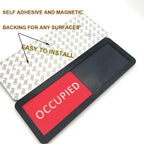 Privacy Sign, Vacant Occupied Sign for Home Office Restroom Conference Hotels Hospital, Slider Door Indicator Tells Whether Room Vacant (115 INCH, Black) (Pack of 2) 11*5 INCH (Pack of 2)