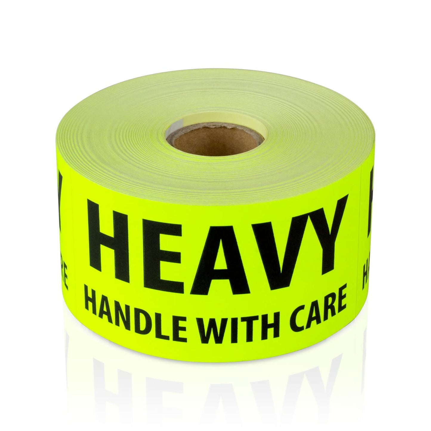 Caution Heavy, Handle with Care Labels (4 x 2 inch, Fluorescent Yellow with Bold Letters - 900 Labels) Warning Heavy Items Stickers for Shipping Heavy Items - Strong Adhesive Heavy - Handle With Care