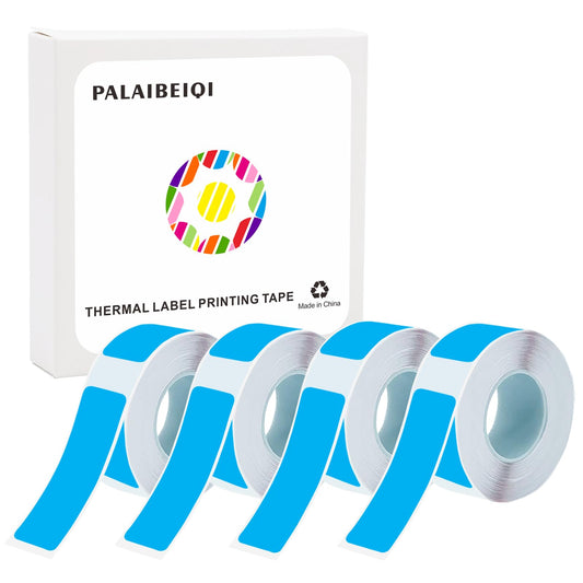 Thermal Label Tape 0.55"x1.57"(14x40mm) 4 Rolls,640Pcs,Waterproof,Oil-Proof,Strong Adhesive Thermal Labels,Compatible with D30 Portable Thermal Printer,for Home,Office,Storage,Sky Blue. Sky Blue